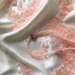 Naszyjnik z drobnych pereł „Malinowe Duo”